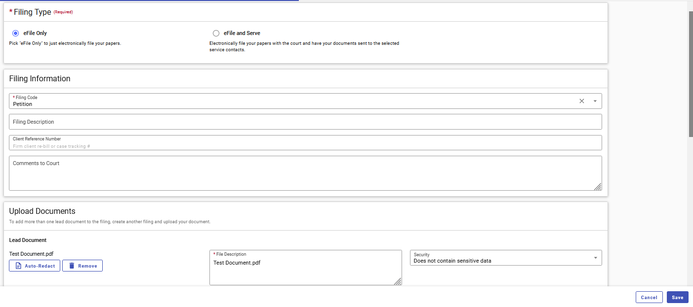 TEXAS: Create a New Bulk Filing for New Cases – eFile and Serve Texas